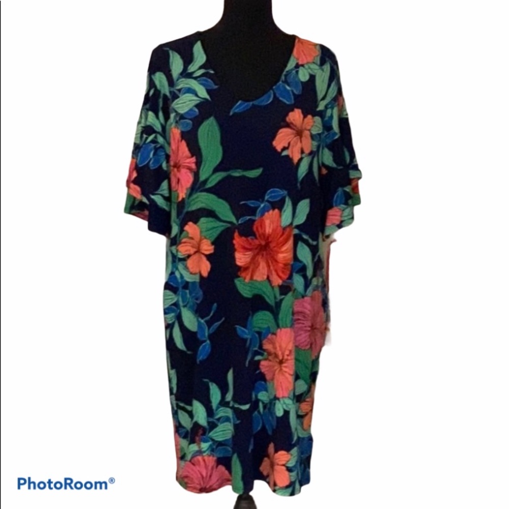 Ruby Rd navy floral dress, size S